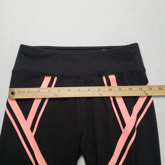 Justice Active Leggings Girls Size 14/16 Black Pink Mesh Athletic Full Length - Picture 5 of 15